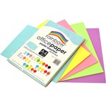RAINBOW COLOURED A4 COPY PAPER 80GSM 100 SHEETS PASTEL ASSORTED