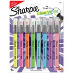 SHARPIE CLEAR VIEW HIGHLIGHTER STICK SEETHROUGH CHISEL ASSORTED PACK 8