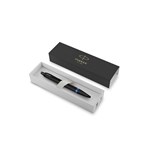 PARKER IM BALLPOINT PEN VIBRANT RINGS SATIN BLACK WITH MARINE BLUE ACCENTS