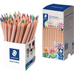 STAEDTLER 128 NATURAL JUMBO TRIANGULAR COLOURED PENCILS ASSORTED TUB 72