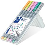 STAEDTLER 334 TRIPLUS FINELINE PEN PASTEL COLOURS PACK 6