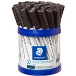 STAEDTLER 341 LUMOCOLOR COMPACT WHITEBOARD MARKER BULLET BLACK TUB 32