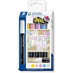 STAEDTLER 349 LUMOCOLOR PAINT MARKER BULLET 24MM PASTEL ASSORTED PACK 6