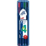 STAEDTLER 437 TRIPLUS BALLPOINT PEN MEDIUM ASSORTED PACK 4