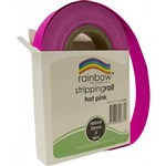 RAINBOW STRIPPING ROLL RIBBED 25MM X 30M HOT PINK