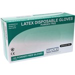 STYLUS LATEX POWDERFREE DISPOSABLE GLOVES SMALLMEDIUM NATURAL PACK 100