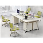 FLEET 4 PERSON WORKSTATION 2800 X 1200MM WHITE