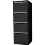 STEELCO FILING CABINET 4 DRAWER 470 X 620 X 1320MM GRAPHITE RIPPLE