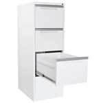 STEELCO FILING CABINET 4 DRAWER 470 X 620 X 1320MM WHITE SATIN