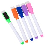 VISIONCHART CREATIVE KIDS WRITE N WIPE MARKERS WITH ERASER TIP ASSORTED COLOURS PACK 5