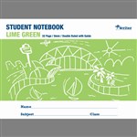 WRITER STUDENT NOTEBOOK 8MM DOUBLE RULEDGUIDE 32 PAGE 250 X 175MM LIME