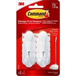 COMMAND ADHESIVE WIRE HOOKS MEDIUM WHITE PACK 2 HOOKS AND 4 STRIPS