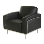 SIENNA LOUNGE ONE SEATER CHROME FRAME PU BLACK