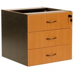 LOGAN FIXED DESK PEDESTAL 3DRAWER LOCKABLE 450 X 476 X 470MM BEECHIRONSTONE