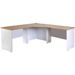 LOGAN CORNER WORKSTATION COMPLETE 1800 X 1800 X 600 X 730MM OAKWHITE
