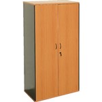 LOGAN FULL DOOR STORAGE CUPBOARD 900 X 450 X 1800MM BEECHIRONSTONE