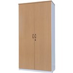 LOGAN FULL DOOR STORAGE CUPBOARD 900 X 450 X 1800MM OAKWHITE