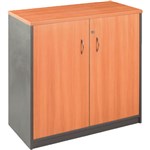 LOGAN STATIONERY CUPBOARD 900 X 900 X 450MM BEECHIRONSTONE
