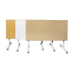 PIVOT WHITE FLIP TOP TABLE 1500 X 750MM OAK TOP