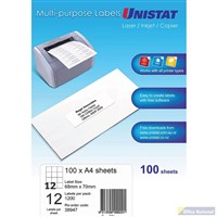 Unistat Multipurpose Labels