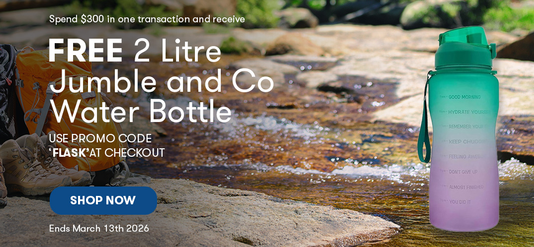 Free 2 Litre Jumble and Co Water Bottle 