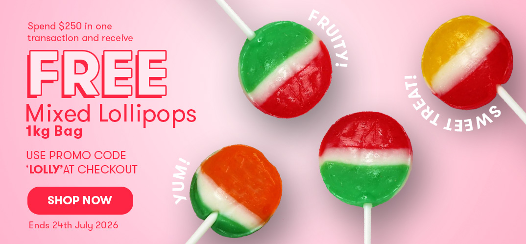Free Mixed Lollipops. Conditions apply.